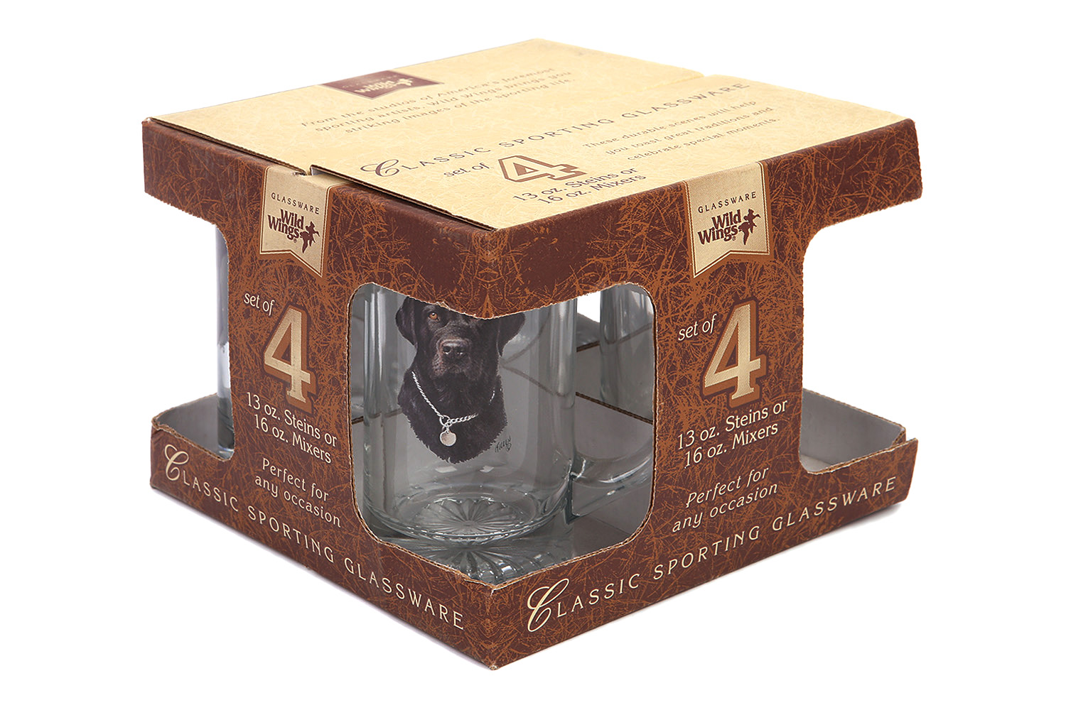 Набор кружек 4 шт., (черный лабрадор)